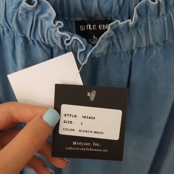 Style envy off shoulder cute summery blue top. - Picture 3 of 3